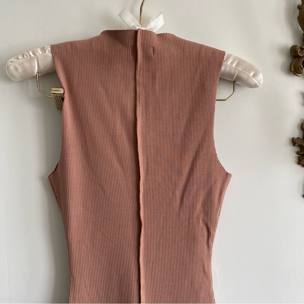 NAKED WARDROBE TAN RIBBED MIDI DRESS - Picture 7 of 12